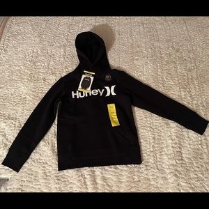 Hurley black hoodie with white Hurley letters size S(8) brand new with tags
